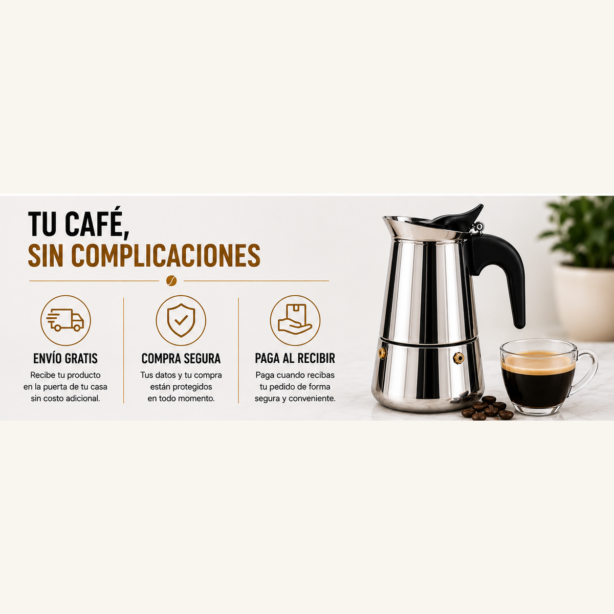 Cafetera italiana Moka con envío gratis, compra segura y pago al recibir