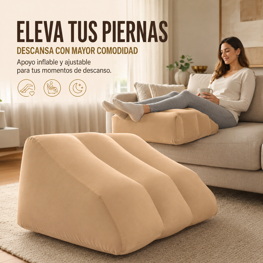 Almohada inflable para elevar las piernas y descansar con mayor comodidad