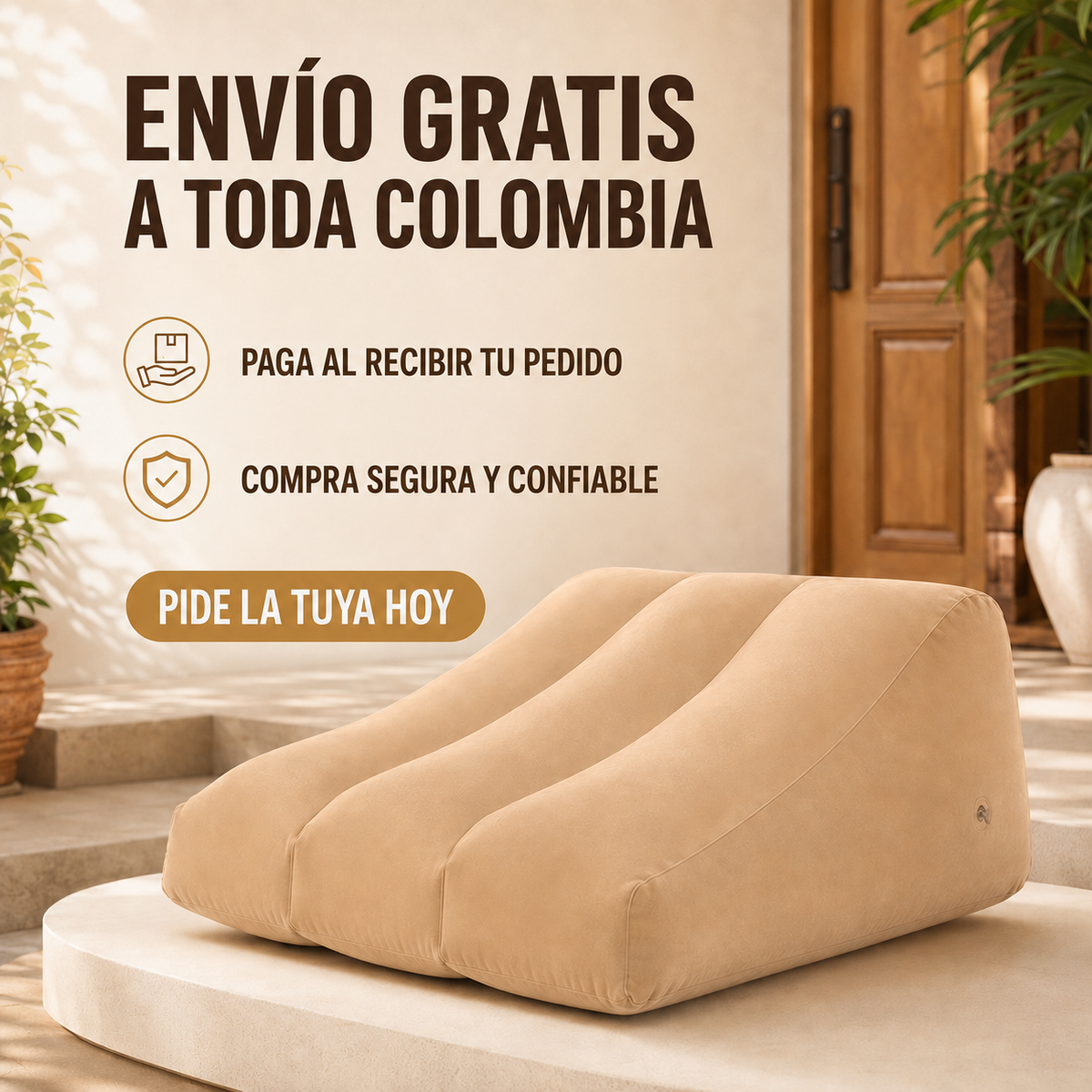 Almohada inflable para piernas con envío gratis en Colombia y pago al recibir