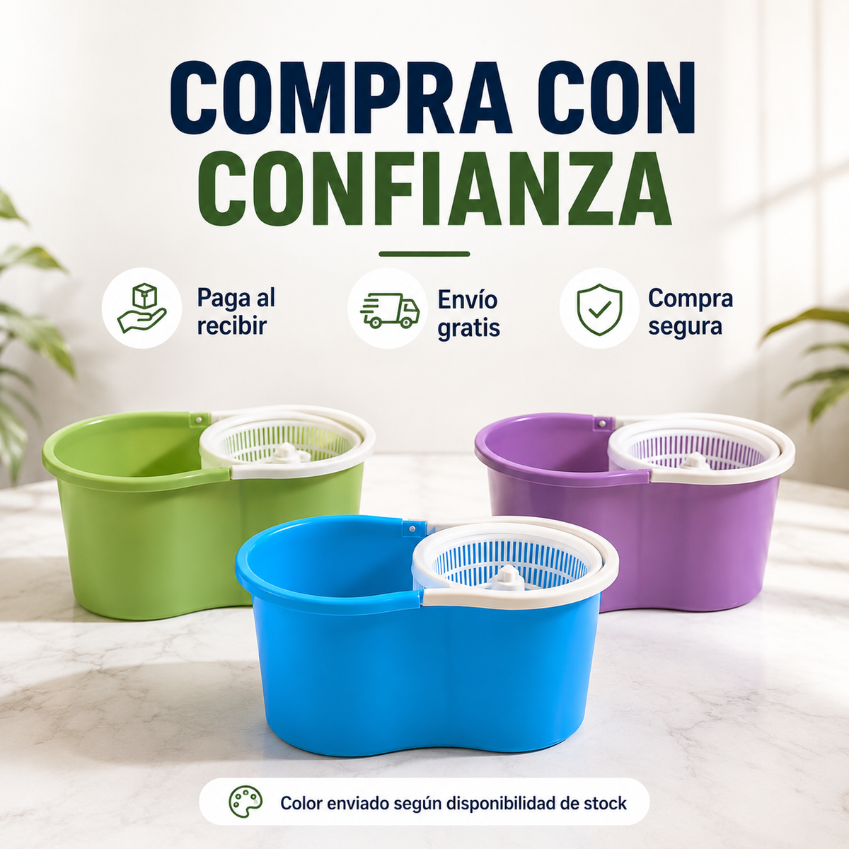 Balde Trapero Escurridor Mágico - paga al recibir, envío gratis, compra segura y color según disponibilidad